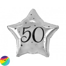 Folija balon - 50 srebrna zvezda